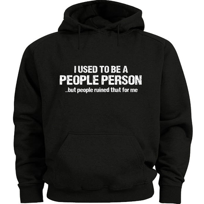 Funny saying people person Hoodie Men's Sweatshirt Black - Walmart.com