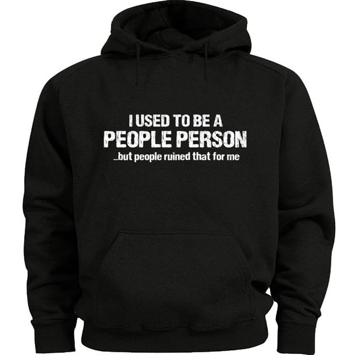 Funny saying people person Hoodie Men's Sweatshirt Black