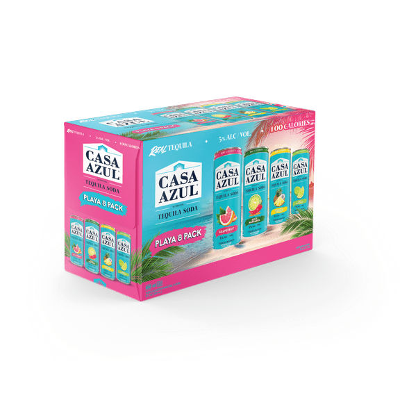 Casa Azul Playa Tequila Soda Variety Pack, 8 Pack, 12 oz Cans, 5% ABV