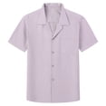 thumbnail image 1 of hoksml Men's Button-Down Shirts Fashion Comfy Solid Collared Short Sleeve Tops Turndown Collar Regular Pullover Casual Blouse 2025 Clearance, 1 of 3