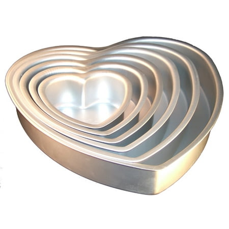 Heart Pewter Cake - Fat Daddios Anodized Aluminum Heart Cake Pan 3-Inch Deep 6