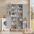 thumbnail image 6 of Hiphuta 71" Tall Narrow Bathroom Storage Cabinet, Slim Bathroom Storage Tower with Adjustable Shelves & Door Shelves, Narrow Cabinet with Doors for Small Spaces, Gray, 6 of 7