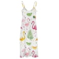 thumbnail image 5 of Flamingo Pattern Sleeveless Dress Woman Fashion Long Dresses Women's Summer Suit Dress Summer 2025 Women, 5 of 7