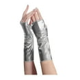 thumbnail image 5 of Ugoldhm Women's Metallic Fingerless Gloves, Shiny Stretchy Gloves for Stage & Cosplay, 5 of 8