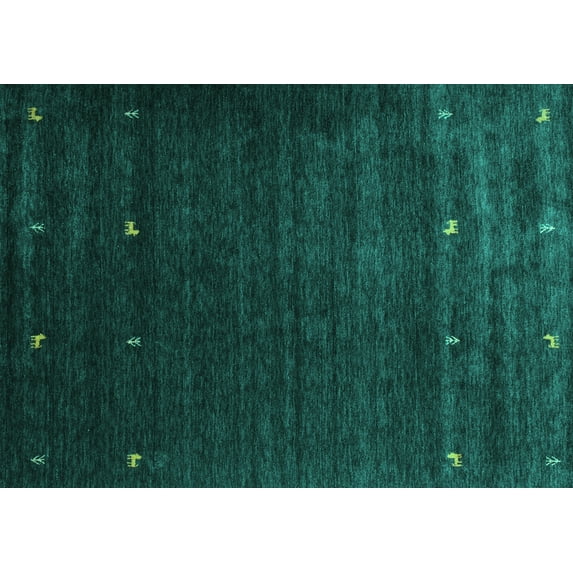 Ahgly Company Indoor Rectangle Abstract Turquoise Blue Contemporary Area Rugs, 6' x 9'