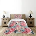 thumbnail image 4 of Ambesonne Colorful Quilted Bedspread Set 2 Pcs, Peony Rose Butterflies, Twin Size, Multicolor, 4 of 5