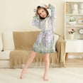 thumbnail image 3 of FORMRS Niños Bathrobe Unisex Hooded Robe Soft Plush Pajamas Sleepwear, Size 10-12T, Purple Deer, 3 of 7