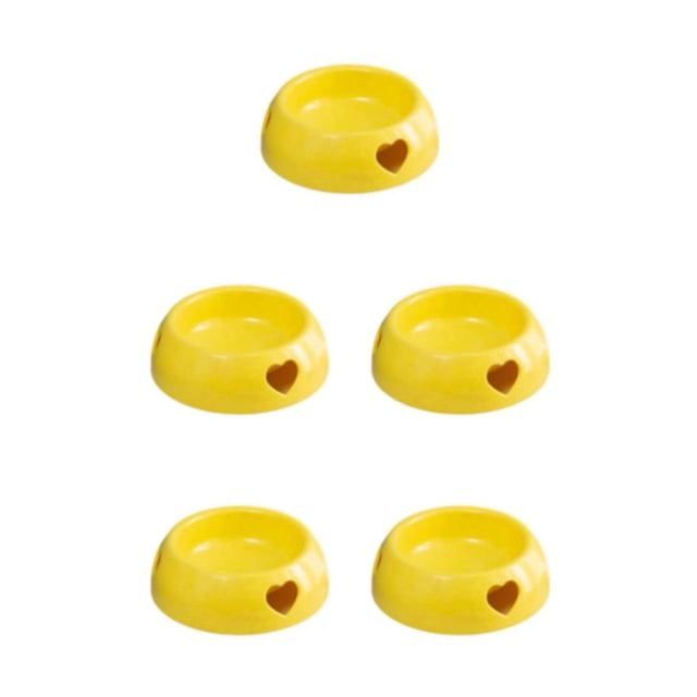Wweixi Wide Range Of Colors And Sizes Available In Plastic Dog Bowl Simple Durable yellow small size 5Set