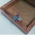 thumbnail image 3 of Alexandrite Ring, 925 Sterling Silver Ring Certifed alexandrite ring, Color Change Stone Ring, Oval Cut Alexandrite, twisted wire band, 3 of 3