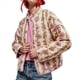 thumbnail image 3 of Chaqueta Acolchada Corta con Estampado Floral Vintage para Mujer, Chaqueta Corta Abierta Al Frente, Ropa de Abrigo Rosa M, 3 of 9