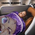 thumbnail image 5 of Travel Blanket Airplane Compact with Bag & Luggage Strap and Backpack Clip Airplane Blankets and Pillow Set Gifts for People who Travel Cozy Soft Compact Pack Foldable Blanket, 5 of 6