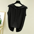 thumbnail image 2 of Womens 2024 Summer Sleeveless Hoodies Casual Solid Soft Modal T-Shirts Loose Fit Pullover Drawstring Tank Tops, 2 of 3