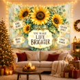 thumbnail image 3 of Sunflowers in Mason Jar with Appreciative Phrases, Cozy Farmhouse Style for Flower Lovers, Botanical Wall Art, Thank You Gift, Tapestry Wall Hanging for Kitchen and Entryway, 3 of 7