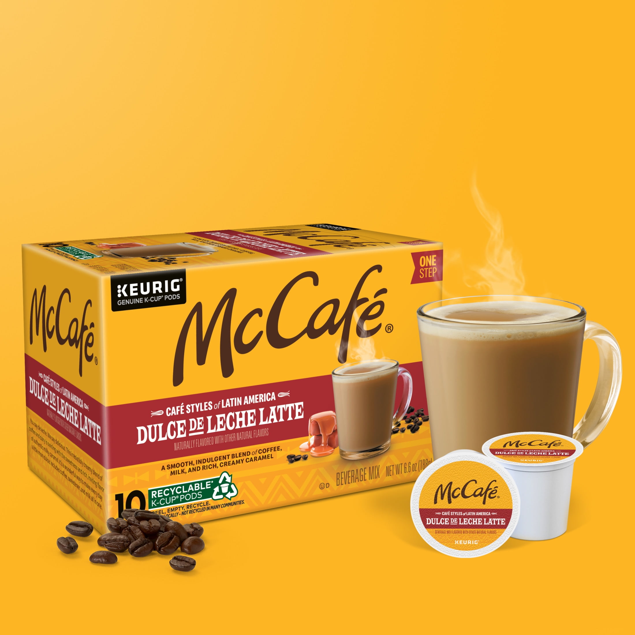 (6 pack) McCafe, Dulce de Leche One Step Latte Medium Roast K-Cup Coffee Pods, 10 Count