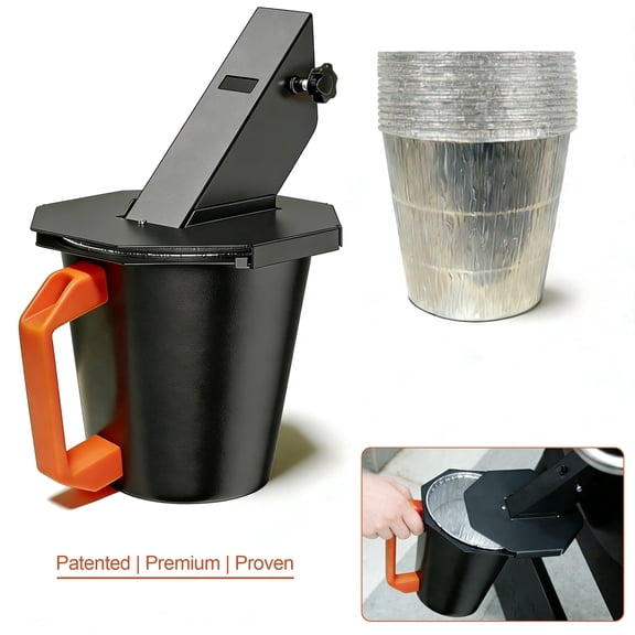 Upgraded Grease Bucket with Lid & 12PCS Liners, Grease Catcher for Smoker Drip Bucket, Compatible with Traeger, Pit Boss, Z Grills, Recteq and More - Grease Bucket for Pellet Grill