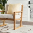 thumbnail image 5 of Walker Edison Modern Solid Wood Geometric Outdoor Club Chair, Natural, 5 of 19