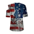thumbnail image 4 of SELONE Tshirts for Women American Flag Plus Size Short Sleeve Crewneck Cold Shoulder July 4th Apparel Red White Blue Wear Clothes Gifts Activewear M, 4 of 7