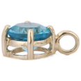 thumbnail image 3 of 14K Solid Gold Blue Topaz Stone Pendant - Round Cut Gemstone Gold Pendant, 3 of 4