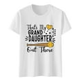 thumbnail image 4 of ZOHIUM Summer Clothes for Women That'S My Granddaughter Out There Women's Lettering Baseball Print Round Neck Short Sleeve T Shirt Top White Shirts for Women Women's Clothing (White,M), 4 of 4
