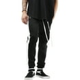 thumbnail image 5 of Ma Croix Men's Skinny fit Two Tone Stripe Track Pants Jogger with Zipper Pockets, 5 of 7