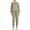 thumbnail image 2 of Como Blu Women's Fleece French Terry Athleisure Set, 2 Piece, 2 of 5