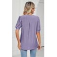 thumbnail image 4 of Womens Summer Tops, V Neck Ruffle Sleeve Blouses, Short Sleeve Casual Tops T-shirts, 4 of 4