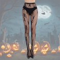 thumbnail image 2 of Tisuna Halloween Tight Socks For Women Skull Print Black Silk Fishnet Stockings Seasonal Events Accessories, 2 of 4