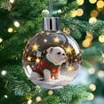 thumbnail image 6 of HYLLai Christmas Dog Snow Ornament – Glass Ball with Festive Puppy Figurine, Multiple Breeds for Pet Lovers (R), 6 of 6