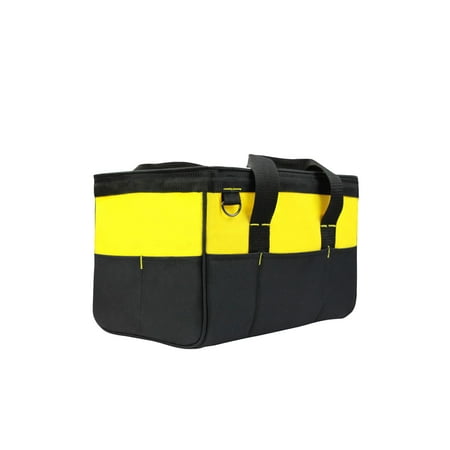 

Andoer Multi-purpose Oxford Fabric Tool Bag Wide Mouth Zipper Bag Multifunction Utility Bag with Carrying Handle 600D Oxford Cloth Tool Tote