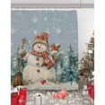 thumbnail image 5 of Blue Snowman Christmas Shower Curtain, Winter Snowflake Tree Xmas Waterproof Washable Boho Funny Cute Shower Curtains Set for Bathroom Farmhouse Bathtubs Decor with Hook, 72"Wx84"L, 5 of 7