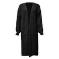 thumbnail image 3 of DuoJiaJ Long Knit Sweater Coat With Pockets Oversized Sleeve Open Front Cardigan For Autumn Winter Fashion Casual Warm Outwear Sweaters For Women Clearance Black L, 3 of 3