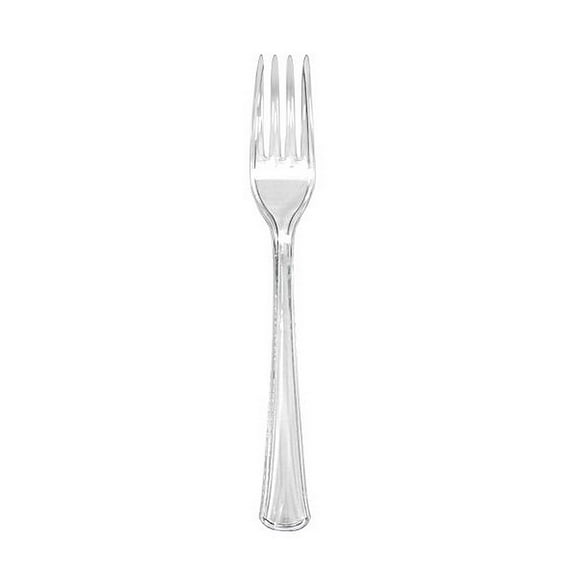 1 - Party Essentials Plastic Forks Heavy Duty - Clear 24 Ct.