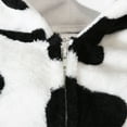 thumbnail image 4 of LIIPEE Girls Boys Onesie Long Sleeve Cow Printed Hooded Jumpsuit Toddler Sweet Vacation One-Pieces,White,6-12 Months, 4 of 9