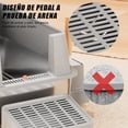 thumbnail image 4 of Arenero para gato de acero inoxidable grande con lado alto cuchara y tapete atrapa arena diseño desmontable 23.6 15.8 11.8 in, 4 of 8