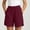 *Wine, variant on Binmer Women’s Elastic Waist Shorts with Pockets, Relaxed Fit Summer Lounge Shorts Black,Women's Plus L
