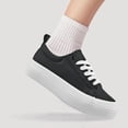 thumbnail image 5 of Women’s Men’s Platform Sneakers Low Top PU Leather Shoe Casual Breathable Lace Up Shoes Fashion Platform Walking Sneakers, 5 of 5