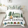 thumbnail image 2 of Erosebridal Happy Camping Bedding Sets Twin Size, RV Camper Comforter Sets with Sheets, Cartoon Camp Decor, Reversible 7-Piece, 2 of 5