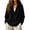 Black #57, variant on Women Waffle Knit V Split Half Zip Turn Down Collar Sweatshirt Side Pocket Loose Casual Spring Fall Pullover XL