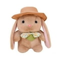 thumbnail image 2 of Pudding Bunny Plush Toy with Hat, Soft Stuffed Rabbit, Cuddly Lap Pet, Collectible Plush Doll, Bedtime Companion, Gift for Holiday Celebration, 10-Inch Soft Toy, 2 of 5
