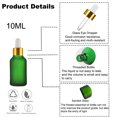 thumbnail image 3 of 10Pack,Frosted Green Glass Dropper Bottle for Essential Oils,Empty Glass Liquid Holder With Glass Eye Dropper,Golden Caps Travel Perfume Cosmetic Container-Pipette&Funnel&14 Labels included(10ml), 3 of 5