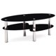 thumbnail image 3 of Hodedah Oval Glass 3-Tier Coffee Table, Black furniture living room coffee table My Lux Decor Round, 3 of 5