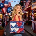 thumbnail image 2 of Fuebueo Patriotic Tote Bag for Women, 4th of July Quilted Shoulder Bag for Women, American Flag Heart Purse with Peace Sign, Large Capacity Travel Canvas Handbag, Perfect Gift, 2 of 7