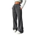 thumbnail image 2 of Wide Leg Sweatpants Women Baggy Lightweight Elastic High Waisted Sweat Pants Baggy Joggers for Lounge Workout Petite Palazzo Pants, 2 of 7