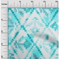thumbnail image 2 of oneOone Georgette Viscose Turquoise Blue Fabric Geometrical Water Color Craft Projects Decor Fabric Printed By The Yard 42 Inch Wide, 2 of 4