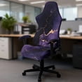 thumbnail image 5 of Whosucclay Purple Marble Print Gaming Chair Cover with Armrest Covers 4 Pieces Stretch Racing Computer Chair Slipcover Set Washable Rotating Desk Chairs Protector Cover, 5 of 8