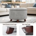 thumbnail image 6 of Hyxoo Round Ottoman, Ottoman with Storage, 24.5 Dia. x 17 H Inches Foot Rest Stool with Legs for Bedroom, Living Room, Decorative Home Furniture-24.5"D x 24.5"W x 17"H-Light Gray, 6 of 9