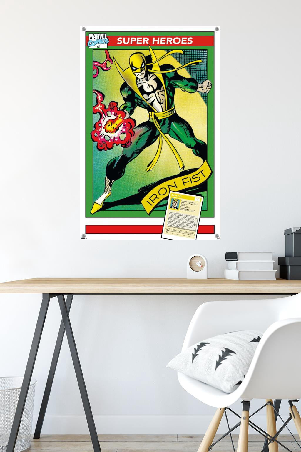 Marvel Trading Cards - Iron Fist Wall Poster with Pushpins, 22.375" x 34"