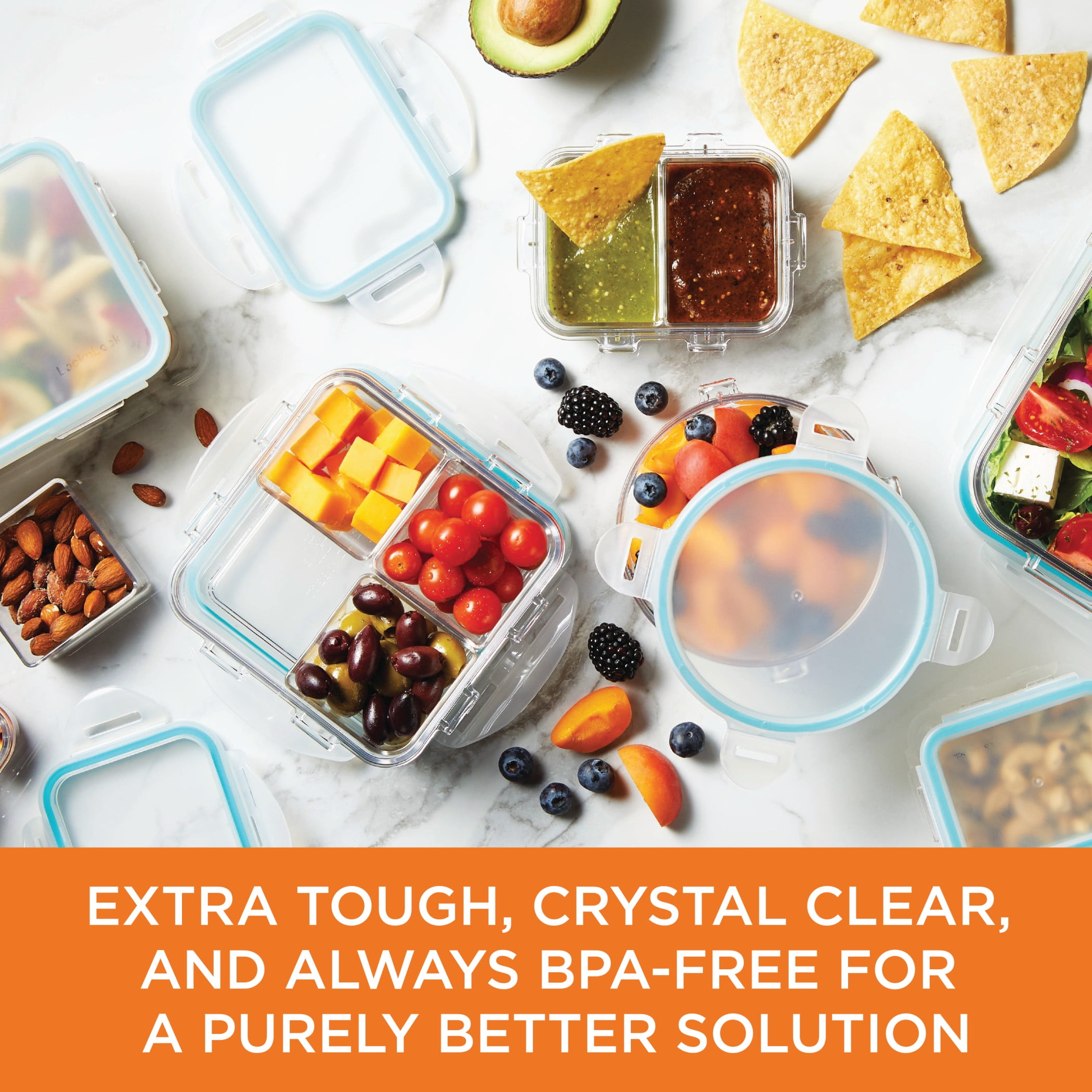 LocknLock Purely Better Rectangular Food Storage Containers, 12-Ounce, Set of 4