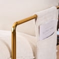 thumbnail image 2 of Set of 2 Upholstered Armchairs with Arm Pockets - Gold-Tone Frame Lounge Chairs for Living Room/Bedroom, Velvet Fabric & 350lb Capacity, 2 of 20