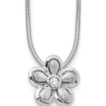 thumbnail image 1 of Sterling Silver Rh Plated White Ice .02Ct Diamond Flower Necklace (20 X 13) Made In India qw175-18, 1 of 5